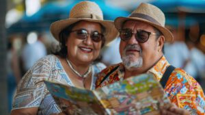 Pareja mirando un mapa